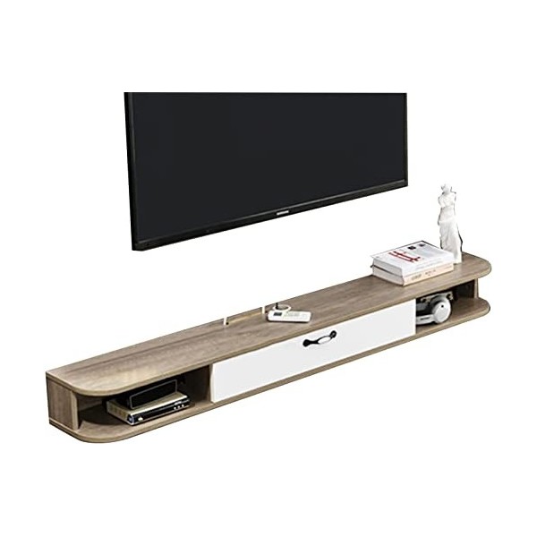 Meuble TV Mural Console Média Murale, Meuble Mural Meuble TV Flottant, Étagère De Rangement Multimédia pour Salon Chambre/120