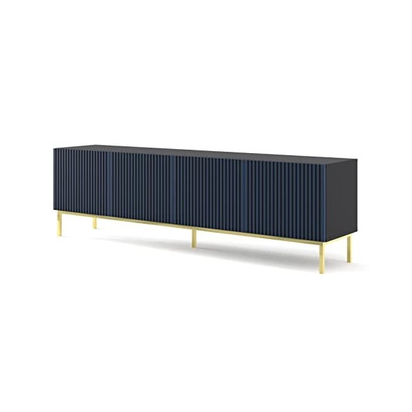 BIM Furniture Ravenna A 200 cm 4D avec façade fraisée en MDF de qualité supérieure Meuble TV Table Buffet Hi-Fi Table TV scan