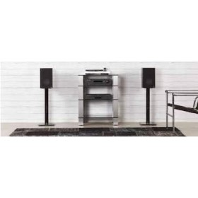 RO&CO - Meuble HiFi à 4 étagères. Avec roulettes. Verres transparents/Châssis Gris- Réf. 5040-RC