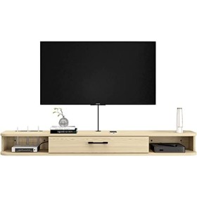 XIBANY Meuble TV Mural Étagère De Composants De Meuble TV Flottant, Console De Meuble De Télévision Murale 120/140Cm, Étagère