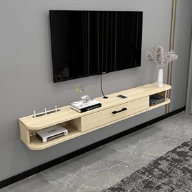 XIBANY Meuble TV Mural Étagère De Composants De Meuble TV Flottant, Console De Meuble De Télévision Murale 120/140Cm, Étagère