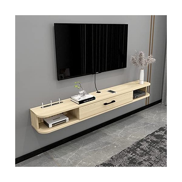 XIBANY Meuble TV Mural Étagère De Composants De Meuble TV Flottant, Console De Meuble De Télévision Murale 120/140Cm, Étagère