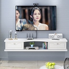 CENAP 39.3/47.2X55.1In Console de Meuble TV Murale avec 2 Portes, Étagère de Composants de Meuble TV Flottant, Étagère détag