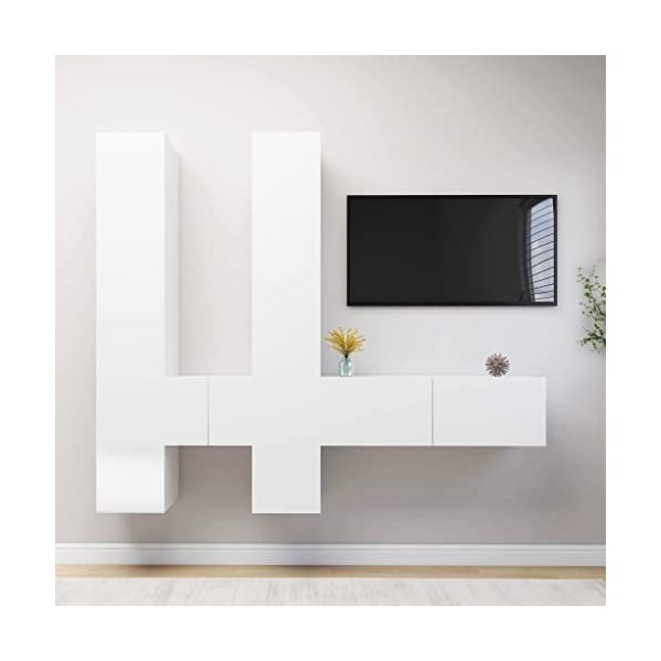 VEEKI Meuble TV, Meuble TV Suspendu, Meuble, Meuble TV avec Rangement，Meuble Industriel, Convient pour Salon ou Chambre, Ense