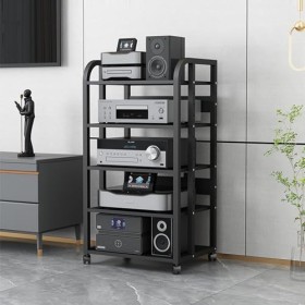 Chariot De Rangement Mobile Multifonction À 5 Niveaux, Support For Lecteur DVD Et CD, Support For Amplificateur, Composant Au