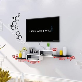 Meuble TV Meuble TV Unités Murales pour Salon Meuble TV Mural Étagère Meuble de Rangement Étagère Lecteur DVD/Blu-Ray Satelli