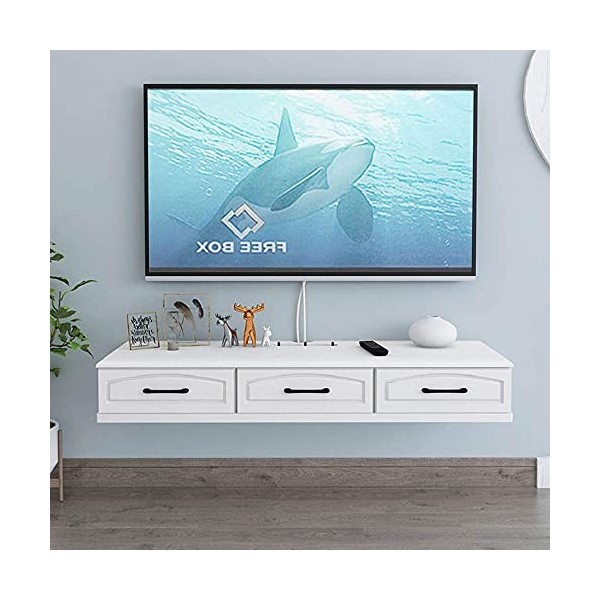 Meuble TV Meuble TV Unités Murales pour Salon Étagère Flottante Meuble TV Mural Fond De Mur Support De Stockage Étagère Ouver