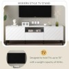 kubeier Meuble TV Bas Meuble TV Blanc 170 cm pour téléviseurs 70 Pouces, Meuble TV Bois avec 2 Portes et 2 tiroirs, Meuble Ba