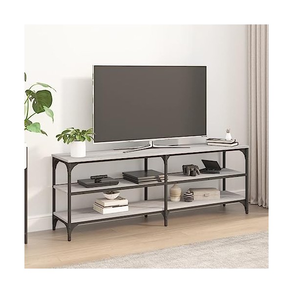WREWING Meuble TV,Support pour Téléviseur Jusqu’à 50-80 Pouces,Table Télé avec Étagères Réglables,Bas Table TV Support de Tél