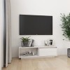 Meuble TV Blanc 110x30x33,5 cm Bois de pin Massif - Meuble Chambre, Support Télé pour Salon Salle à Manger Chambre, Style Ind