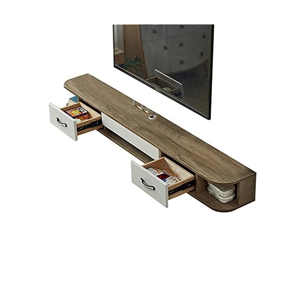 Console multimédia TV Murale 120/140 cm, étagère Flottante pour Composants de Meuble TV, étagère Flottante, étagère Audio vid