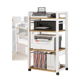 BZJPRFC Support Multimédia for Composants Audio/vidéo, Tour Audio Stéréo avec 4 Étagères avec Support en Bois Réglable en Hau