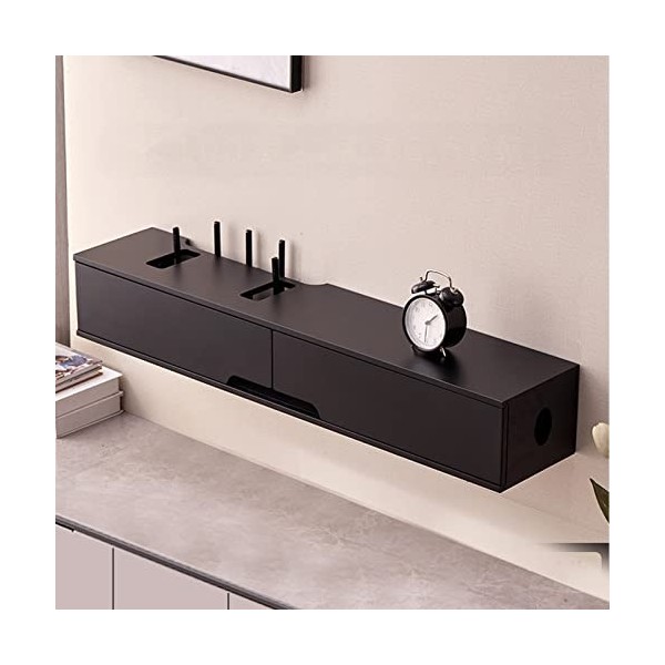 XIBANY Meuble TV Mural Meuble TV Flottant， Étagères pour Décodeur TV WiFi, 80/100Cm, Support Décoratif pour Console Murale/Vi
