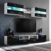 Meuble TV, Meuble TV Suspendu, Meuble TV LED, Meuble TV Industriel, Meuble Chambre, Convient pour Salon ou Chambre, Ensemble 