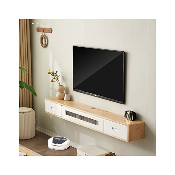Kamnik Meuble TV Flottant, Mural pour 59 Pouces, Centre de Divertissement Flottant, étagère TV Murale avec Rangement, pour so