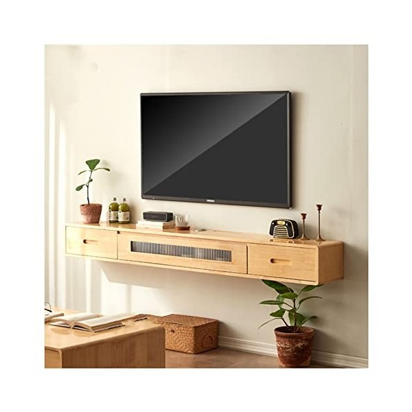 Kamnik Meuble TV Flottant, Mural pour 59 Pouces, Centre de Divertissement Flottant, étagère TV Murale avec Rangement, pour so