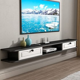 Kamnik Meuble TV Mural Console Multimédia Meuble TV Mural, Étagère de Composant de Meuble TV Flottant 100/120/140Cm, Étagère 