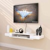 EsEntL Meuble TV Unités Murales TV pour Salon Étagère Flottante Meuble TV Mural Lecteur DVD/Blu-Ray Support de Fond Boîtier T