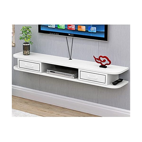 Meuble TV Mural à étagère Flottante, Support de Rangement pour Console TV, Divertissement multimédia à Domicile, Support daf