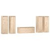 ZEYUAN Meubles TV 5 pcs Bois Massif de pin,Table Basse Salon Meuble TV,Meuble TV,Table Basse Couleurs