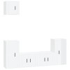 ARKEM Ensemble de Meubles TV 5 pcs Blanc Brillant Bois dingénierie,Table Basse Salon Meuble TV,Meuble TV,Table Basse Couleur