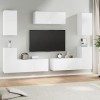 ZEYUAN Ensemble de Meubles TV 7 pcs Blanc Bois dingénierie,Meuble TV,Table Basse Salon Meuble TV,Table Basse LED Couleurs
