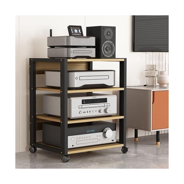 Support Multimédia Audio/vidéo Moderne étagère Dangle En Bois Support Pour Lecteur Cd Divertissement Composant Stéréo Armoir