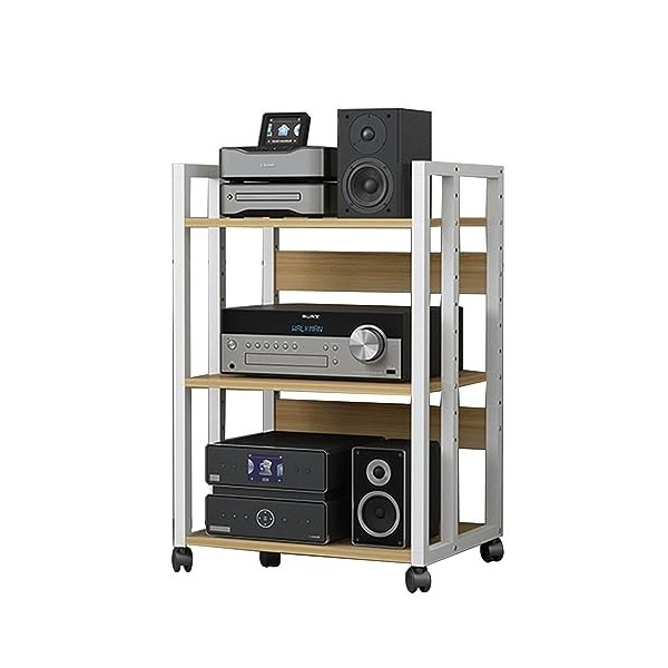 YCOVSFP Meuble Multimédia AV À 3 Niveaux, Meuble De Rangement Ouvert, Étagère Multifonctionnelle Debout Au Sol for La Maison/