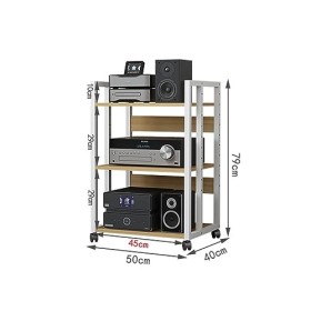 YCOVSFP Meuble Multimédia AV À 3 Niveaux, Meuble De Rangement Ouvert, Étagère Multifonctionnelle Debout Au Sol for La Maison/