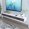Étagère de télévision Flottante Montage Mural Console de télévision Media Support pour Centre de Divertissement avec tiroir e