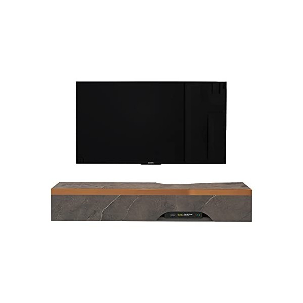 Meuble TV mural Meuble TV mural, meuble TV flottant avec 1 porte, étagère de rangement pour console multimédia/vidéo, étagère
