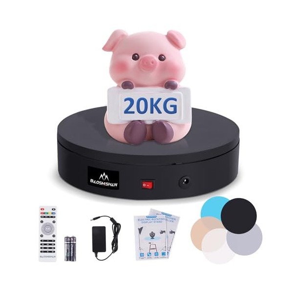 BAOSHISHAN Table tournante rotative à télécommande électrique pour Le Tableau daffichage de Produit de Photographie 20KG 20c
