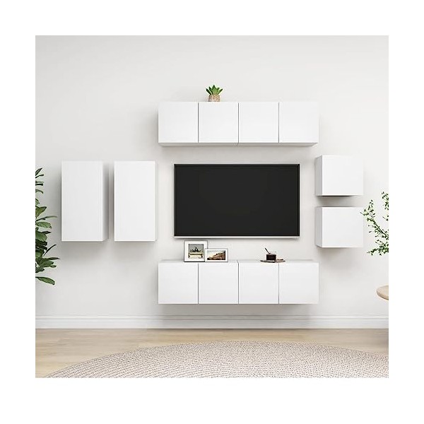 VEEKI Meuble TV, Meuble TV Suspendu, Meuble, Meuble TV avec Rangement，Meuble Industriel, Convient pour Salon ou Chambre, Ense