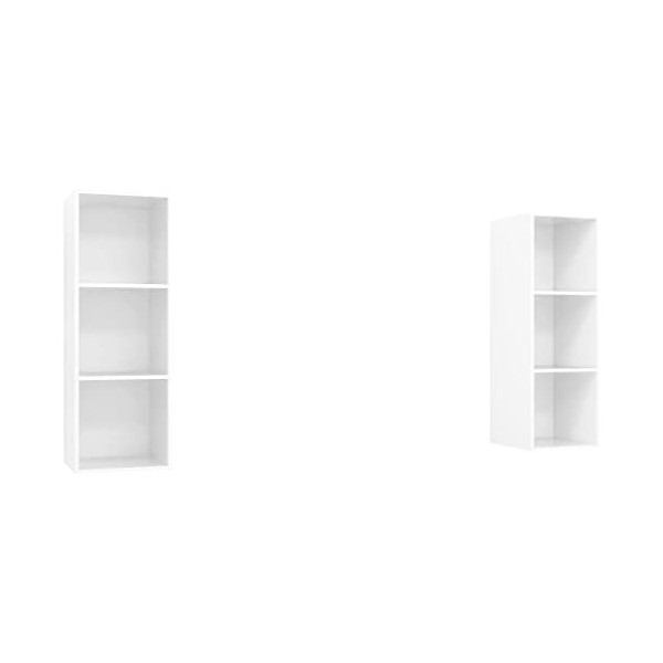 TOYOCC Centres de divertissement et supports TV, meubles TV muraux 2 pièces en bois blanc brillant