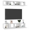 Hotorun Lot de 4 meubles TV pour le salon - 80 x 30 x 30 cm - Matériau du bois - Blanc brillant - Armoire murale tendance - E