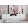 Sweiko Meuble TV 160 L x 40 B x 51.5 H cm, Table TV Lowboard Moderne, Meuble TV Bas Meuble TV avec 2 Portes et Un Compartimen