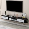 StrOux Meuble TV Flottant Console TV Suspendue, Meuble TV Flottant avec 2 Tiroirs, Audio Hello