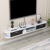 StrOux Meuble TV Flottant Console TV Suspendue, Meuble TV Flottant avec 2 Tiroirs, Audio Hello