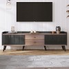 Sweiko Meuble TV 160 L x 40 B x 51.5 H cm, Table TV Lowboard Moderne, Meuble TV Bas Meuble TV avec 2 Portes et Un Compartimen