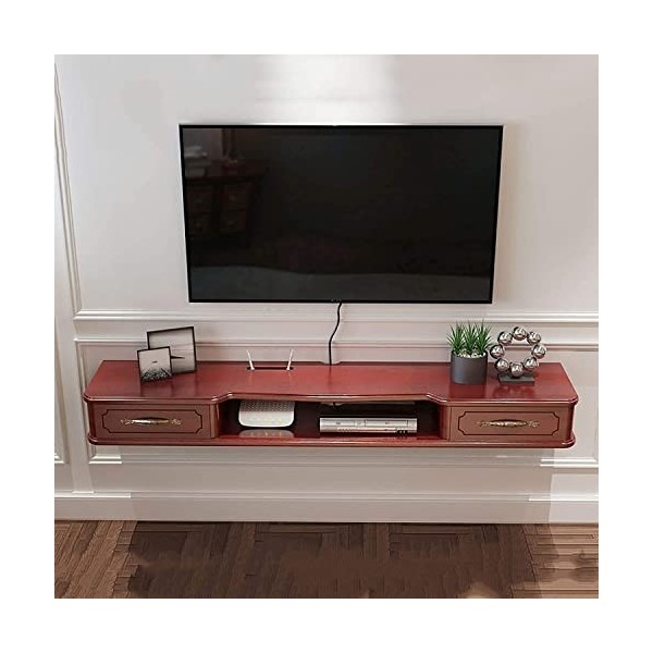 EsEntL Meuble TV, Meuble TV, étagères flottantes, Console TV Flottante, Meuble TV/Accessoires TV/Console multimédia Murale, S
