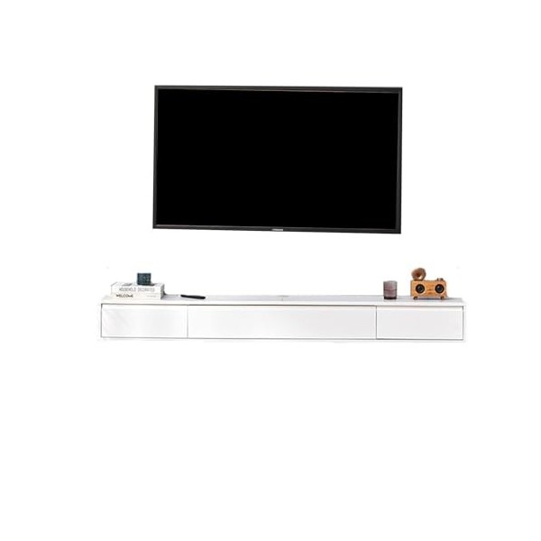 YUZDNM Meuble TV Bas, Panneau TV, Console Multimédia Murale De 120cm, Étagère Flottante pour Meuble TV, Centre De Divertissem