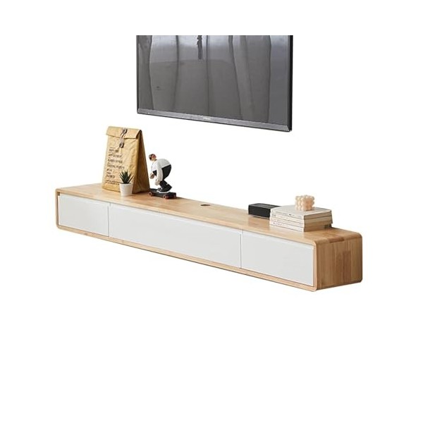 YUZDNM Meuble TV Bas, Panneau TV, Console Multimédia Murale De 120cm, Étagère Flottante pour Meuble TV, Centre De Divertissem