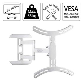 Hama Support mural TV Fullmotion pour diagonale décran de 81 à 165cm 32" à 65" , pour un maximum de 35 kg, VESA jusquà 40
