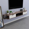 EsEntL Meuble TV Mural, Meuble TV Flottant avec 2 tiroirs, unité de Rangement TV Murale pour Salon Chambre à Coucher, Gain de