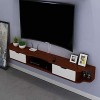 EsEntL Meuble TV Mural, Meuble TV Flottant avec 2 tiroirs, unité de Rangement TV Murale pour Salon Chambre à Coucher, Gain de