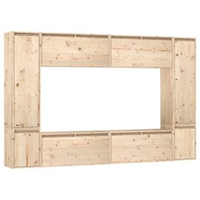 Générique Meubles TV 8 pcs Bois Massif de pin,59.81 KG,3100194, Meubles, Meubles TV