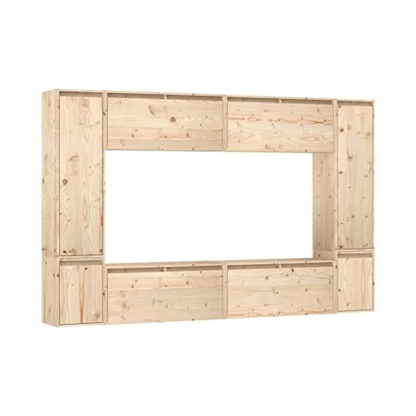 Générique Meubles TV 8 pcs Bois Massif de pin,59.81 KG,3100194, Meubles, Meubles TV