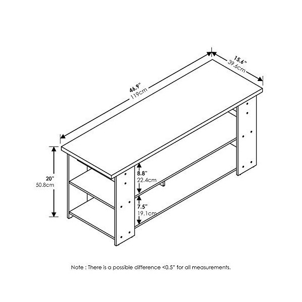 Furinno 15118EX Centre de Divertissement TV, Bois, Expresso, Taille Unique,, One Size