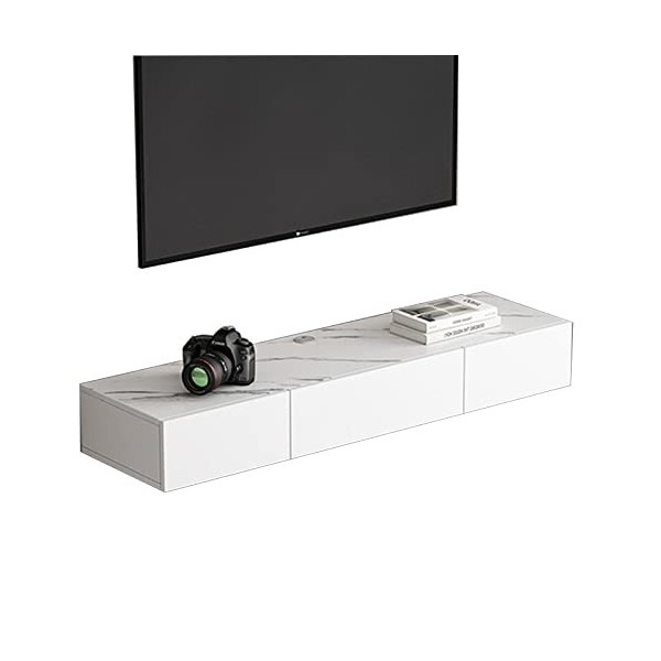XIBANY Meuble TV Mural Meuble TV Flottant, 39.3/47.2/55.1In Console Média Murale avec Portes, Étagère De Console Flottante po