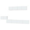 heybb Ensemble de Meubles TV 5 pcs Blanc Brillant Bois dingénierie,Meuble Bas Salon,Meubles De Salon TV,Meuble TV Longueur